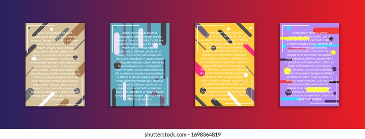 Minimal cover design. Colorful halftone gradients. Future geometric patterns. EPS Vector 10 Modern vector template for banner, logo, social post. Futuristic trendy dynamic elements.
