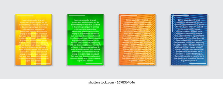 Minimal cover design. Colorful halftone gradients. Future geometric patterns. EPS Vector 10 Modern vector template for banner, logo, social post. Futuristic trendy dynamic elements.