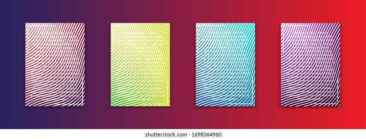 Minimal cover design. Colorful halftone gradients. Future geometric patterns. EPS Vector 10 Modern vector template for banner, logo, social post. Futuristic trendy dynamic elements.