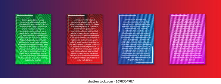 Minimal cover design. Colorful halftone gradients. Future geometric patterns. EPS Vector 10 Modern vector template for banner, logo, social post. Futuristic trendy dynamic elements.