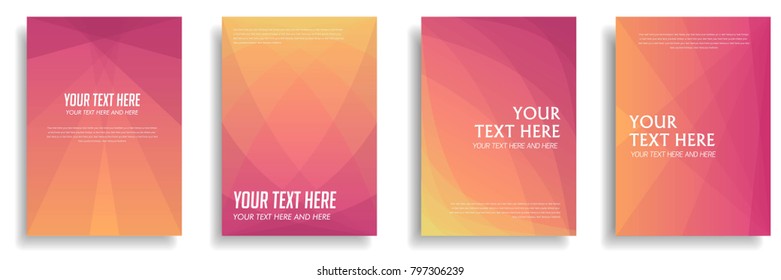 minimal cover design with dynamic colorful gradient halftone. vector template for magazine, brochure, poster, leaflet, banner, flyer in a4 size