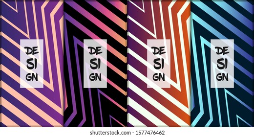 Minimal cover design with geometric shapes. Color gradient background. Creative template for design, cover, banner, poster, mobile app