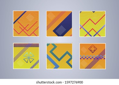 Minimal cover design with geometric shapes. Color gradient background. Creative template for design, cover, banner, poster, mobile app