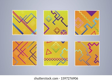 Minimal cover design with geometric shapes. Color gradient background. Creative template for design, cover, banner, poster, mobile app