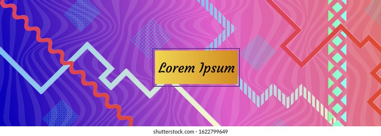 Minimal cover design with geometric shapes. Color gradient background. Creative template for design, cover, banner, poster, mobile app