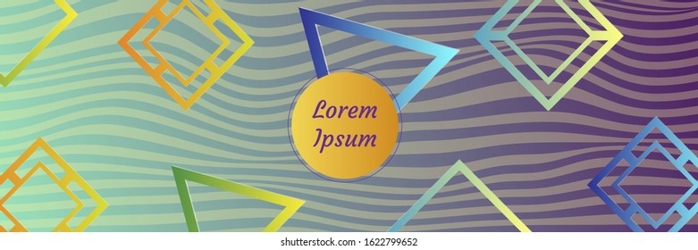 Minimal cover design with geometric shapes. Color gradient background. Creative template for design, cover, banner, poster, mobile app