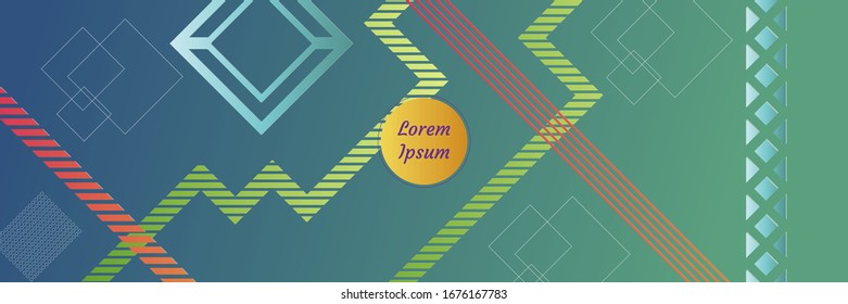 Diseño de cubierta mínima con formas geométricas. Fondo degradado de color. Plantilla creativa para diseño, portada, pancarta, afiche, aplicación móvil
