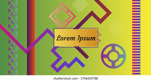 Minimal cover design with geometric shapes. Color gradient background. Creative template for design, cover, banner, poster, mobile app