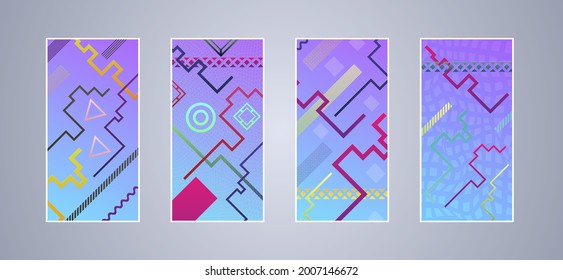 Minimale Deckengestaltung mit geometrischen Formen. Farbverlauf-Hintergrund. Kreative Vorlage für Design, Cover, Banner, Poster, mobile App