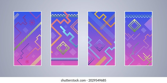 Minimal cover design with geometric shapes. Color gradient background. Creative template for design, cover, banner, poster, mobile app