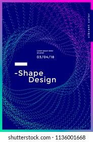 Minimal cover design with gradient dotted shape. Modern brigth backgrounds for flyer, poster, brochure. Vector graphics