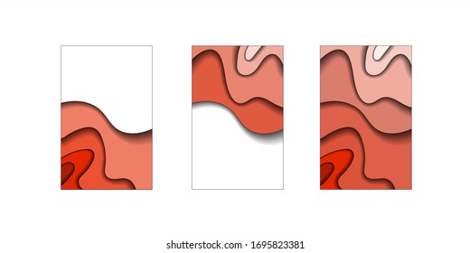 Minimal cover design .Orange 3d waves. Can be used for mobile website banners, web design,covers, posters, email and newsletter designs.Vector illustration.