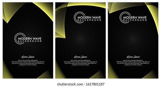 Minimal cover design. overlapping color ribbon waves on a dark background. vector illustration.
