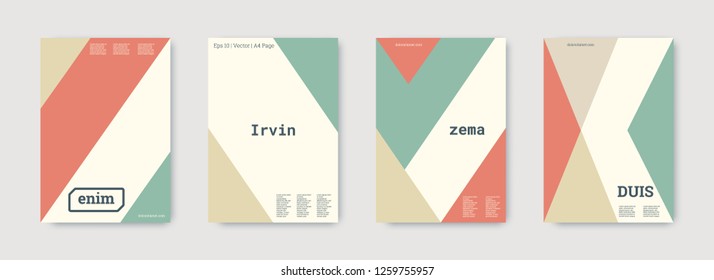Minimal cover design. Pastel, pink, gold, white, bright business concept. Colorful set of vector graphic design covers. Cool geometric shape compositions. Minimal cover graphic design. Trendy booklet.