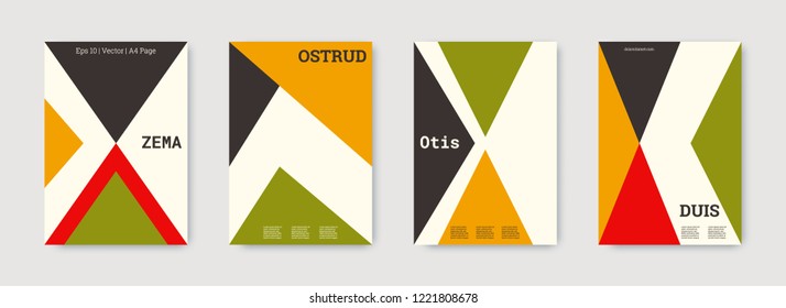 Minimal cover design. Pink, gold, white, bright business concept. Colorful set of vector graphic design covers. Cool geometric shape compositions. Minimal cover graphic design. Trendy booklet.