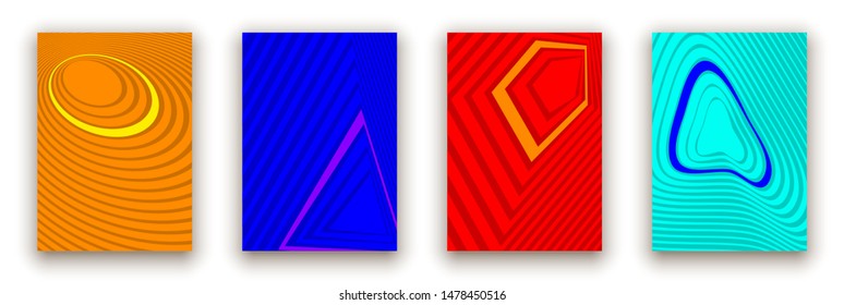 Minimal cover design poster. Colorful halftone gradient shape template banner. Future minimalistic geometric gradient background shape patterns banner poster, flyer. Empty business brochure template