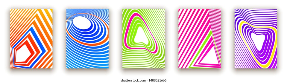 Minimal cover design poster. Colorful halftone gradient shape template banner. Future minimalistic geometric gradient background shape patterns banner poster, flyer. Empty business brochure template