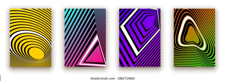 Minimal cover design poster. Colorful halftone gradient shape template banner. Future minimalistic geometric gradient background shape patterns banner poster, flyer. Empty business brochure template