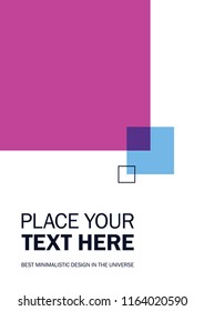 Minimal cover design. Simple clean composition of blue and violet elements. Transparency used. Vector EPS 10.