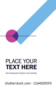 Minimal cover design. Simple clean composition of blue and violet elements. Transparency used. Vector EPS 10.