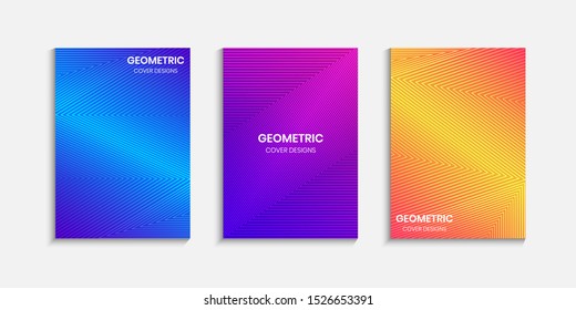 Minimal Cover design template with a gradient background and geometric lines