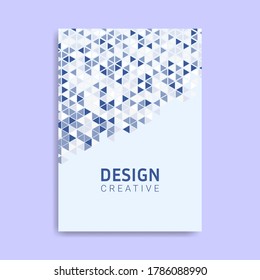 Minimal Cover Design template with hexagon and triangle modern different style on background for brochure catalog poster book magazine. Creative Vector graphic Illustration.