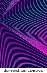 Minimal cover design template. Modern brochure layout. Neon vibrant halftone gradients on dark blue background. Captivating trendy abstract cover design.