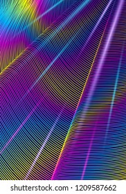 Minimal cover design template. Modern brochure layout. Rainbow vibrant halftone gradients on dark blue background. Amusing trendy abstract cover design.