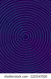 Minimal cover design template. Modern brochure layout. Neon vibrant halftone gradients on dark blue background. Lovely trendy abstract cover design.