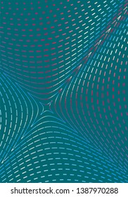 Minimal cover design template. Modern brochure layout. Red white blue vibrant halftone gradients on dark background. Trending trendy abstract cover design.