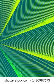 Minimal cover design template. Modern brochure layout. Green yellow vibrant halftone gradients on dark background. Bewitching trendy abstract cover design.