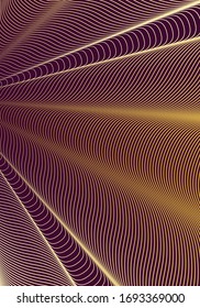 Minimal cover design template. Modern brochure layout. Gold vibrant halftone gradients on wine red background. Alive trendy abstract cover design.