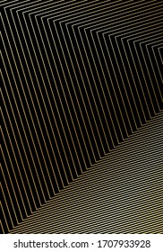 Minimal cover design template. Modern brochure layout. Gold vibrant halftone gradients on black background. Beauteous trendy abstract cover design.