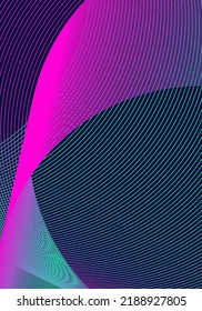 Minimal cover design template. Modern brochure layout. Neon vibrant halftone gradients on dark blue background. Uncommon trendy abstract cover design.