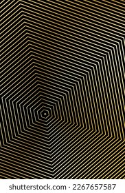 Minimal cover design template. Modern brochure layout. Gold vibrant halftone gradients on black background. Mesmeric trendy abstract cover design.