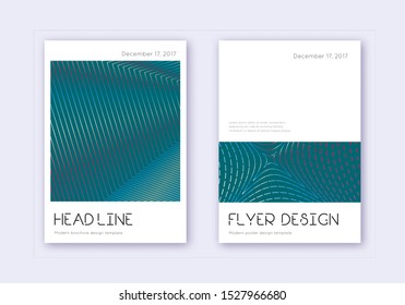 Minimal cover design template set. Red white blue abstract lines on dark background. Dramatic cover design. Breathtaking catalog, poster, book template etc.