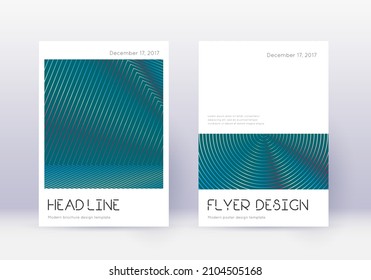 Conjunto mínimo de plantillas de diseño de portada. Líneas abstractas rojas sobre fondo azul blanco. Diseño de la cubierta divina. Magnífico catálogo, afiche, plantilla de libro, etc.