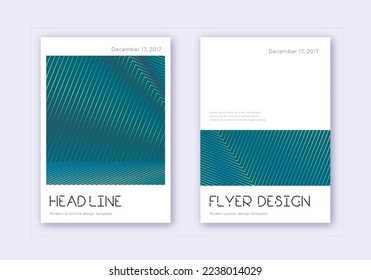 Minimal cover design template set. Red white blue abstract lines on dark background. Dramatic cover design. Dazzling catalog, poster, book template etc.