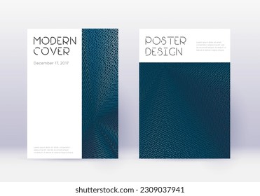 Conjunto mínimo de plantillas de diseño de portada. Líneas abstractas rojas sobre fondo azul blanco. Diseño de la cubierta decorosa. Catálogo mesmérico, afiche, plantilla de libro, etc.