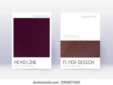 Conjunto mínimo de plantillas de diseño de portada. Líneas abstractas de oro sobre fondo marrón. Delicado diseño de la cubierta. Catálogo memorable, afiche, plantilla de libro, etc.
