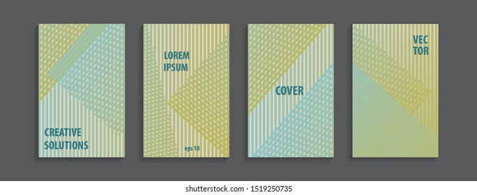 Minimal cover design templates set. Abstract background positive design. Adorable book, flyer, poster, catalog, notebook etc. Vector illustration.
