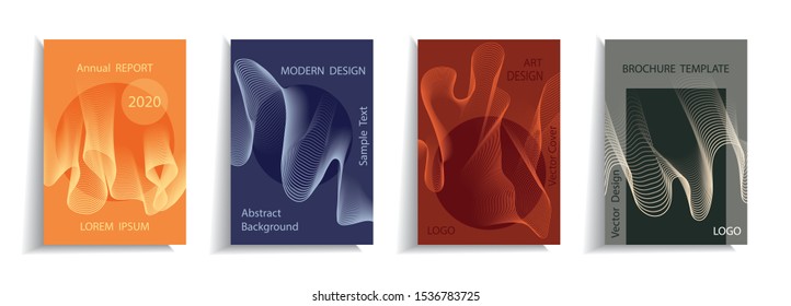 Minimal cover design templates set. Abstract modern design. Adorable book, flyer, poster, catalog, notebook etc. Vector illustration.