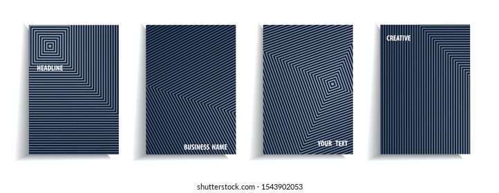 Minimal cover design templates set. Linear background with gradient design. Adorable book, flyer, poster, catalog, notebook etc. Vector illustration. SMYK colors.