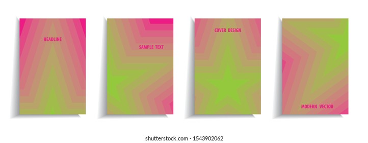 Minimal cover design templates set. Abstract background with gradient design. Adorable book, flyer, poster, catalog, notebook etc. Vector illustration.