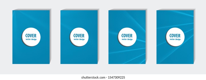Minimal cover design templates set. Linear background with gradient design. Adorable book, flyer, poster, catalog, notebook etc. Vector illustration.