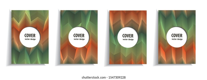 Minimal cover design templates set. Linear background with gradient design. Adorable book, flyer, poster, catalog, notebook etc. Vector illustration.