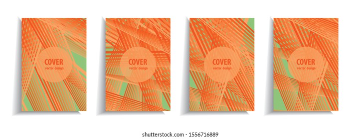 Minimal cover design templates set. Linear background with gradient design. Adorable book, flyer, poster, catalog, folder, notebook cover etc. Vector illustration.