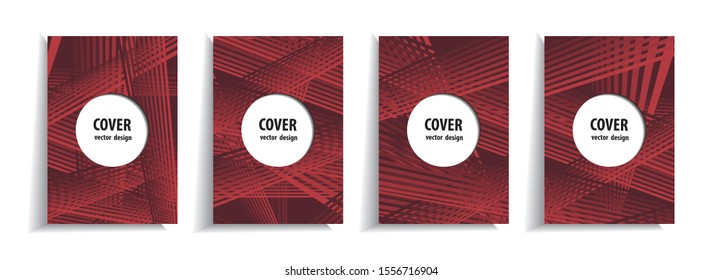 Minimal cover design templates set. Linear background with gradient design. Adorable book, flyer, poster, catalog, folder, notebook cover etc. Vector illustration.
