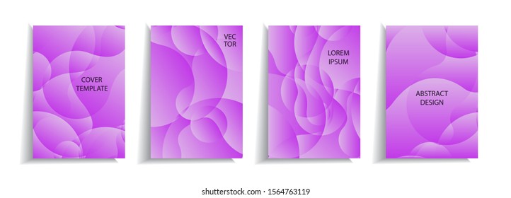 Minimal cover design templates set. Abstract shape background with gradient design. Adorable book, flyer, poster, catalog, folder, notebook cover etc. Vector illustration.