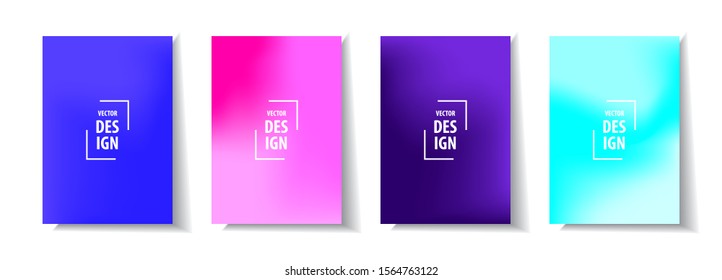 Minimal cover design templates set. Abstract background with gradient design. Adorable book, flyer, poster, catalog, folder, notebook, cover, mobile phone screen,social media etc. Vector illustration.